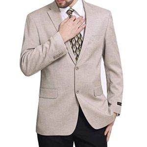 Men's Classic Fit Two-Button Stretch Blazer Suit